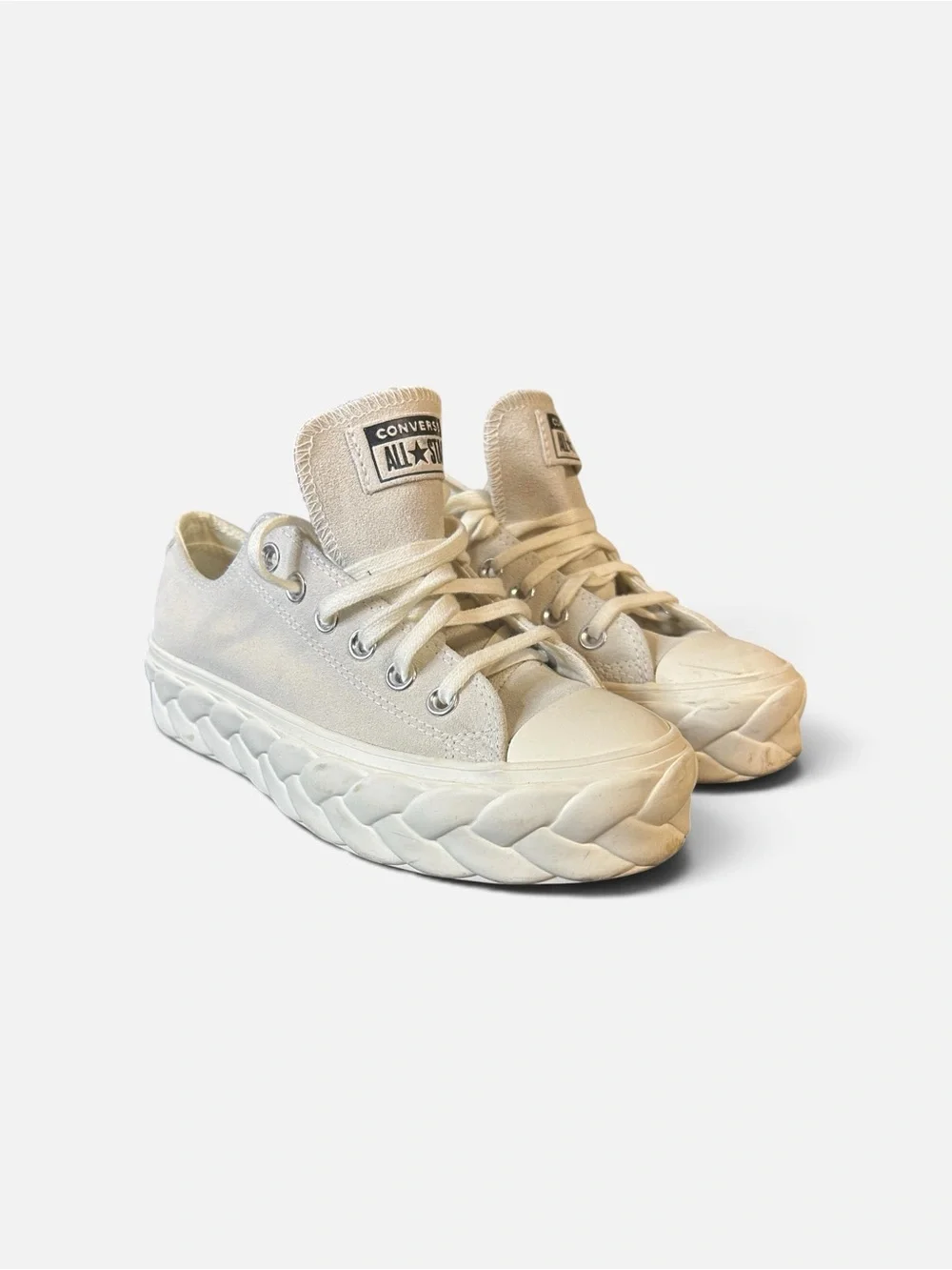Converse Kids Cream Platform Chuck Taylor Low Top Sneakers
